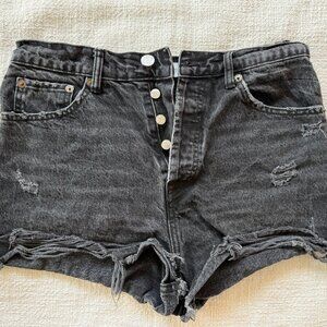 ZARA Black Cut Off Jean Shorts Womens size 8
